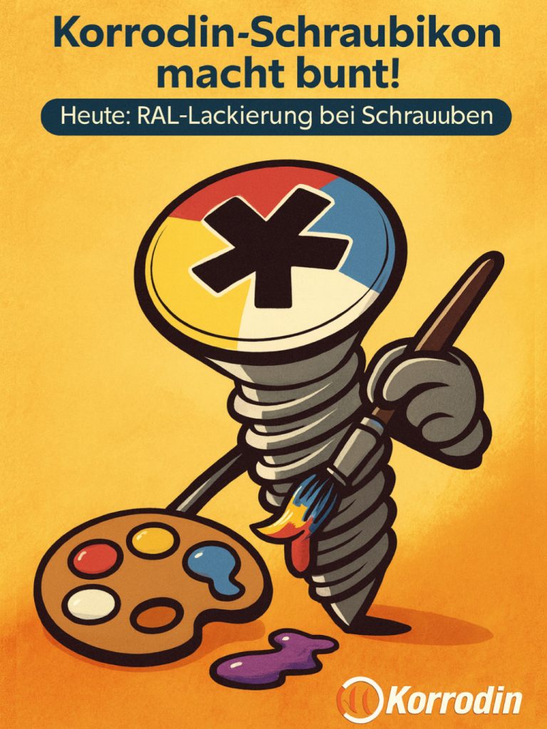 Korrodin-Schraubikon macht bunt!Heute: RAL-Lackierung bei Schrauben