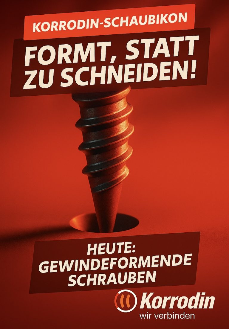 Korrodin-Schraubikon formt, statt zu schneiden!Heute: gewindeformende Schrauben
